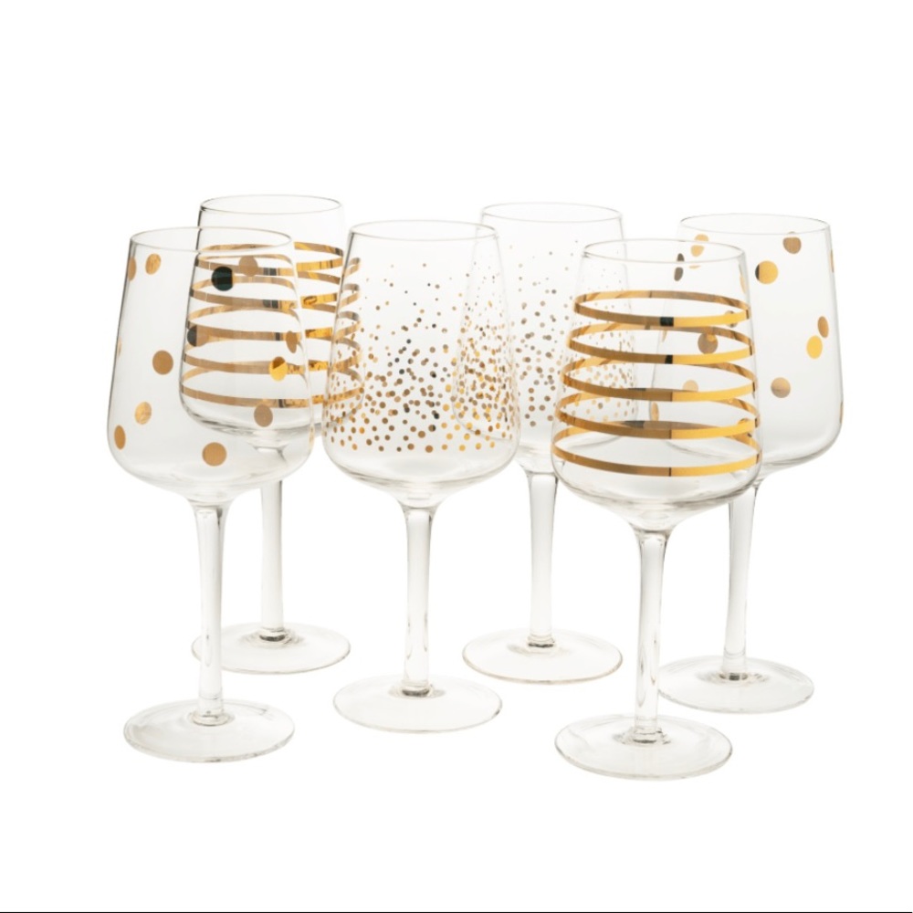 Shiraleah Metro Wine Glasses - Assorted 6 pack-NIB